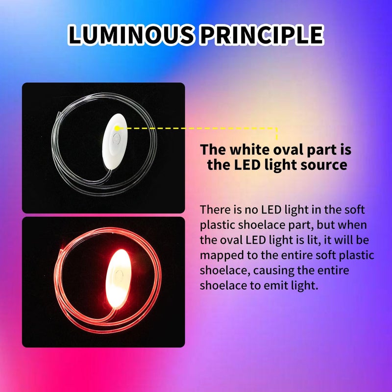2win2buy 5 Pairs LED Light Up Shoelaces Casual Sneaker Waterproof Plastic Shoe Strings Halloween Christmas Party Disco Dancing Hip Pop Running Decorations Glow up Necessaries - Image 3